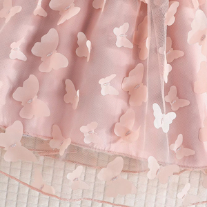 ชุดเดรสลำลองสำหรับเด็กผู้หญิงช่วงฤดูร้อน  ชุดตาข่ายสวยงามสำหรับงานปาร์ตี้เด็กเล็ก  รับสั่งทำจากโรงงาน  ความยาวระดับเข่า คอทรงโอ - Product Image 6