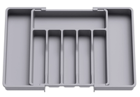 Organisateur de tiroir de cuisine sans BPA, extensible et ajustable, pour couverts et ustensiles en plastique