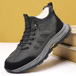 Botas de Nieve para Hombre, Botines con Punta Redonda, Forro de Piel, Suela de Goma, Cálidas para Invierno, Zapatos Gruesos para Exteriores - Product Image 1