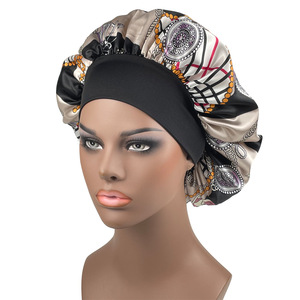 Venta al por mayor de accesorios para el cabello con logotipo personalizado de satén étnico elástico mujeres turbantes para damas - Product Image 6