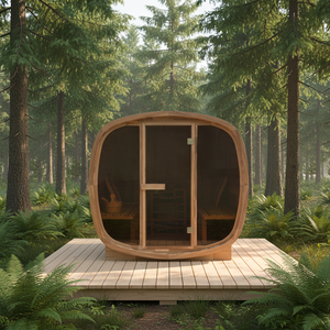 EW Wholesale 4 Person Red Cedar Commercial Eco-Friendly Outdoor <b>Electric</b> Barrel Square Sauna Dry Steam Sauna <b>Room</b> - Product Image 1