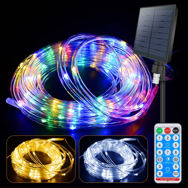 Outdoor wasserdicht 8 Modi Multi color Pvc Tube Fairy String Lampe Solar LED String Licht für Garten Patio Weihnachten