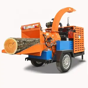 Máquina astilladora de madera diésel CE, máquina cortadora de bosque astilladora de madera móvil