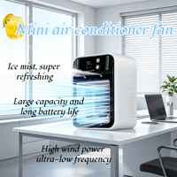 Mini humidificateur portable à commande tactile, ventilateur rafraîchisseur d'air, batterie intégrée, rechargeable par USB, moderne, sûr, intelligent, pour la maison, l'extérieur, l'hôtel