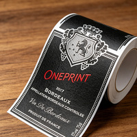 Étiquettes autocollantes personnalisées pour bouteilles d'alcool avec impression 3D Spot UV holographique, estampage argenté à gratter, logo personnalisé, impression sur feuille d'aluminium