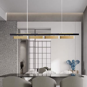 โคมไฟเพดานห้อยทรงโมเดิร์นสไตล์นอร์ดิก ดีไซน์หรูหรา ทำจากทองแดง พร้อมหลอดไฟ LED และหินอ่อน - Product Image 4