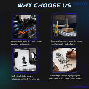 Kursi Gaming Kulit Sintetis Customizable Grosir Pabrik AJUNION, Rangka Metal, Ergonomis, Kursi Komputer, Kursi Balap, Merah - Product Image 4