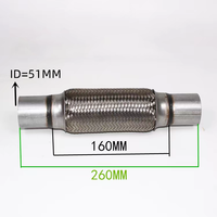 Tuyau d'échappement flexible en acier inoxydable de haute qualité, épaisseur 1 mm, finition lisse, 51*150 mm, petit silencieux de moteur, pièces automobiles