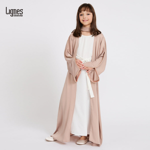 Dernière collection Eid : Ensemble 2 pièces <span class=keywords><strong>Abaya</strong></span> décontractée pour <span class=keywords><strong>fille</strong></span>, robe musulmane avec cape, pour l'automne et le printemps, vêtements islamiques Nida - Product Image 6