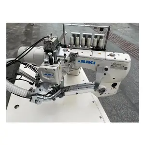 JUKl-Máquina de coser industrial de brazo plano con alimentación de 4 agujas, máquina de coser de punto superior e inferior,