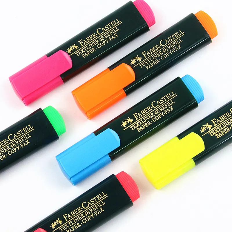 بيع بالجملة قلم الباستيل متعدد الألوان شعار مخصص هايلايتر القرطاسية صانع تلوين صغير 6 ألوان قلم صانع هايلايتر