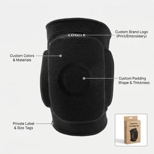 Genouillères <span class=keywords><strong>de</strong></span> protection en mousse épaisse résistantes aux chocs avec logo personnalisé pour le volleyball (vente en gros) - Product Image 3