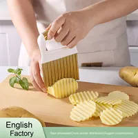 Grensoverschrijdende Nieuwe Handleiding Roestvrijstalen Golvende Aardappelsnijder Keuken Groentesnijder Wolf Tand Aardappelmes Frietsnijder Ps