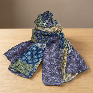 Elegant Dual Layer Silk Scarf Lightweight Geometric Digital Printed Long Women's Autumn Fashion Shawl Versatile Wrap - Product Image 1