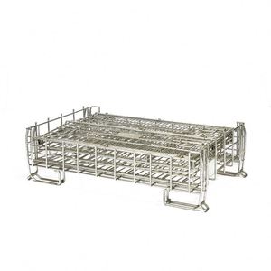 Châu Âu gấp dây lưới <span class=keywords><strong>container</strong></span> kim loại thép có thể gập lại lưu trữ Pallet cho chai rượu vang hàng hóa & Thiết bị lưu trữ - Product Image 4