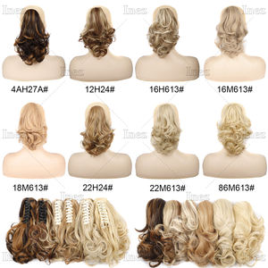 Clip de garra sintética Extensiones de <span class=keywords><strong>cabello</strong></span> de cola de caballo <span class=keywords><strong>Cabello</strong></span> falso de cola natural rizado corto <span class=keywords><strong>para</strong></span> mujeres Cola de caballo Peluca negra - Product Image 5