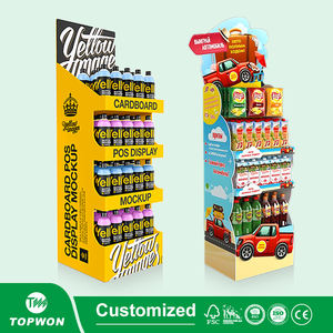 Topwon ที่กำหนดเองซูเปอร์มาร์เก็ตโปรโมชั่น POS ชั้นวางลูกอมกระดาษแข็งพาเลทยืนแสดง - Product Image 3