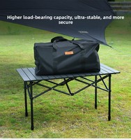 Table pliante d'extérieur en aluminium réglable en hauteur, portable pour pique-nique, camping, stand de camping, table de camping pliable type « Egg Roll »
