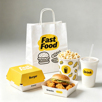 Boîte d'emballage personnalisée pour frites à emporter, conteneur pour restauration rapide, boîte pour poulet frit, nuggets, chips, pop-corn, ensemble de contenants alimentaires