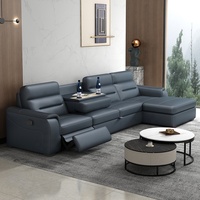 Sofá multifuncional de cuero de primera clase minimalista moderno, sillón reclinable eléctrico en forma de L, sofá cama de esquina para sala de estar con almacenamiento