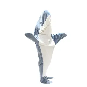 Gros requin couverture à capuche 985 adulte doux à capuche flanelle à capuche couverture adulte requin sac de couchage Snuggle Sharkie