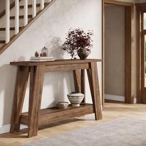 <span class=keywords><strong>Mesa</strong></span> <span class=keywords><strong>Consola</strong></span> Estilo Rústico Tribesigns de 2 Niveles con Almacenamiento, Color Marrón Rústico, <span class=keywords><strong>Mesa</strong></span> Estrecha para Entrada, Pasillo, Vestíbulo, Detrás del Sofá - Product Image 4
