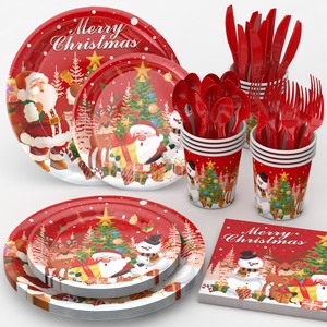 Artículos para Fiestas Navideñas Más Vendidos, Platos, Vasos, Servilletas, Manteles y Juegos de Vajilla Desechables Festivos de Papel - Product Image 4