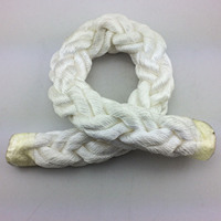 Cordage d'amarrage en polyester tressé blanc à 8 brins, 28-120 mm, utilisé pour les câbles de navire avec emballage en bobine, pour bateaux et applications marines