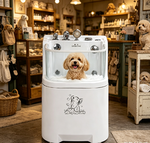 Baignoire pour chien chauffée à jets d'eau profondément relaxante, apaisante, chaude, avec hydro-massage, spa de luxe et bien-être - Product Image 1