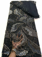 NI.AI Champagne Nude Premium, dentelle de tulle brodée de plumes et de perles, cousue main, luxueuse et éclatante, pour la confection sur mesure de robes de mariée de créateur