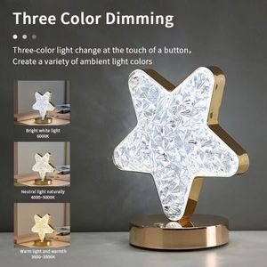Modern Plastic Bedroom Crystal Touch Dimming Night Light Girls Room Home Decor USB <b>Bedside</b> LED Ambient <b>Table</b> 3d Moon Lamp - Product Image 3