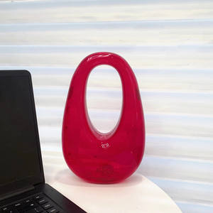 Tas tangan pengantin wanita mewah tas tangan telepon Prom pesta tas selempang cangkang elips tas kotak akrilik cat air - Product Image 3