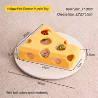 Jouet pour chat en feutre en forme de fromage, interactif, avec clochette et puzzle, personnalisable avec logo, vente en gros