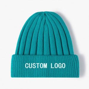 Bonnets en tricot acrylique à bord souple avec logo brodé personnalisé, fermeture élastique, style sportif, pour enfants, adultes et adolescents unisexe - Product Image 2
