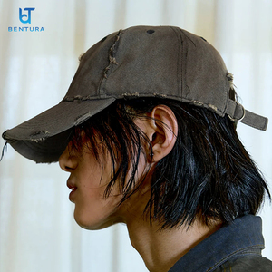 Gorra de Béisbol BENTURA Personalizada con Logotipo, Estilo Hip Hop para Hombre, Vintage, con Visera Curva, Lisa, Ajustada, Lavada, Desgastada, de Algodón de Alta Calidad - Product Image 6