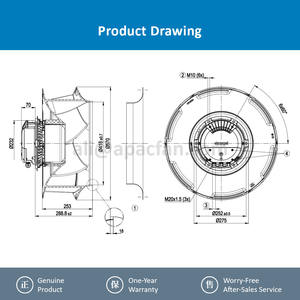 For R3G560-RA24-03 400VAC 1750RPM 3500W 5.4A 560mm OEM <b>Air</b> Handling Unit EC Centrifugal <b>Cooling</b> <b>Fan</b> - Product Image 4