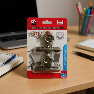 Pinza De Acero Cromado 63Mm Alta Calidad Para Oficina Y Escuela - Product Image 3