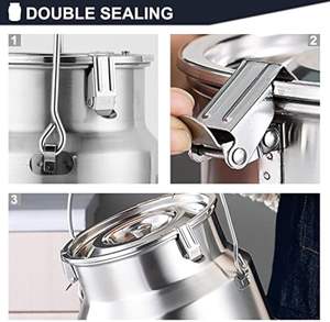 Boîte à lait <span class=keywords><strong>5L</strong></span> 304SS seau à thé boîte à huile en métal épaissie <span class=keywords><strong>avec</strong></span> <span class=keywords><strong>robinet</strong></span> 304ss couvercle scellé et poignée de transport stockage de boissons liquides - Product Image 4