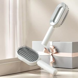 Brosse démêlante à air comprimé pour cheveux bouclés avec logo personnalisé, massage du cuir chevelu et nettoyage automatique pour femmes - Product Image 5