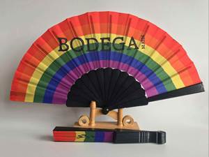 Black Rib Pp <b>Plastic</b> Handheld Fan With Bag Pvc Material <b>Letter</b> Pattern for Home Decoration or Business Advertising Gifts - Product Image 3