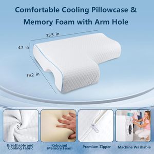 Oreiller de couple en mousse à mémoire de forme anti-pression pour soulager les douleurs au cou et aux épaules - Product Image 4