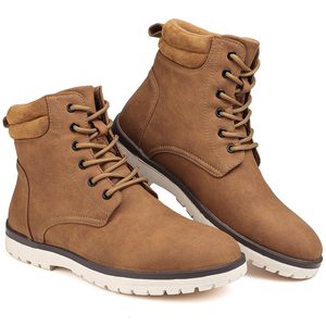 Botas Chukka Marrones para Hombre, con Cordones, Estilo Western, Punta Redonda, Casuales, para Exteriores - Product Image 1