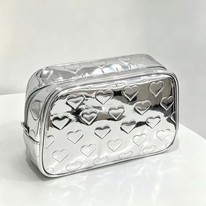 <b>Waterproof</b> PU Leather Women Makeup <b>Bag</b> Embossed Logo Cosmetic Organizer <b>Bag</b> Large Travel <b>Toiletry</b> <b>Bag</b> Wholesale - Product Image 3