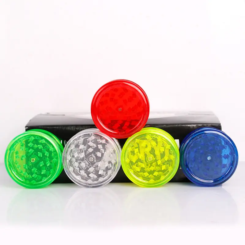 Custom Logo Accepted Top Inquiry 2 Layer Part Tobacco Acrylic Plastic Herb Grinder plastic grinder