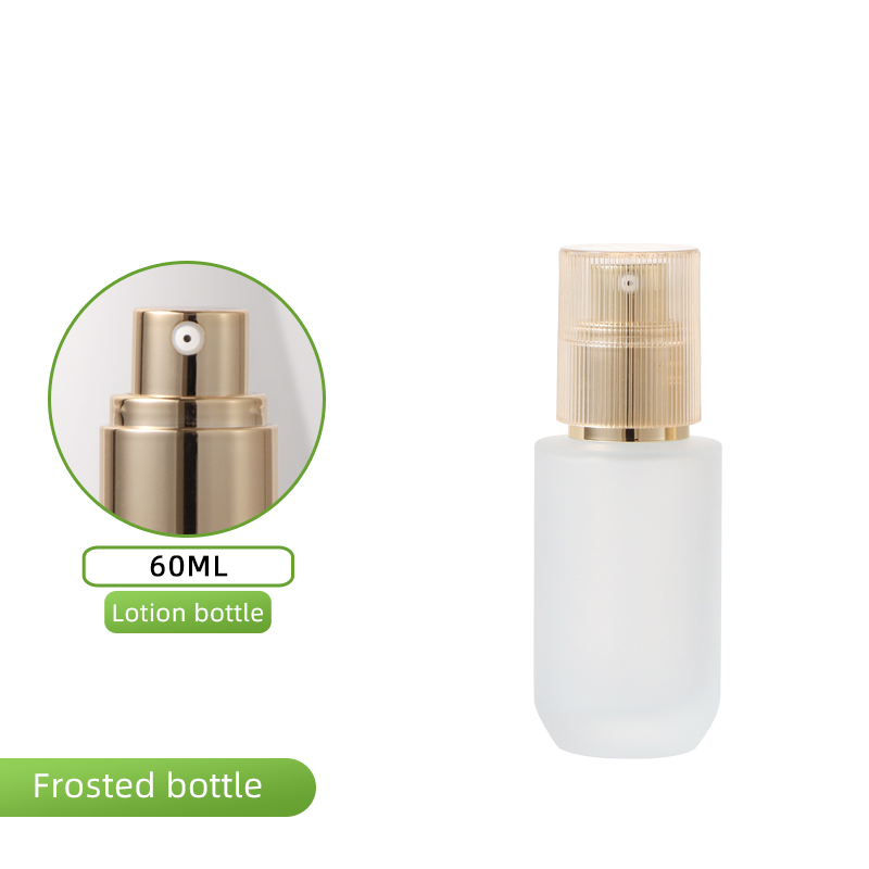 Tête de lotion or givré 60 ml + couvercle jaune translucide rayé