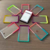 Étui de protection PSA de haute clarté pour cartes, avec pare-chocs de bord en TPU dégradé et plaque arrière en acrylique transparente, disponible en 41 couleurs