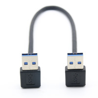 Cable USB 3.0 SuperSpeed de Macho a Macho, 5Gbps, Ángulo Recto de 90 Grados, Cable de Sincronización de Datos para Enfriador de Portátil