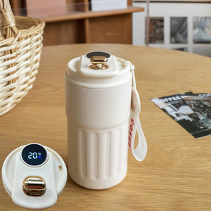 450ml grande capacité Smart Led affichage numérique Double paroi flacon isolé sous vide Portable étanche en acier inoxydable tasse de voyage - Product Image 1