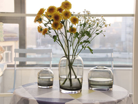 Vase cylindrique en verre, style nordique, grand, transparent, hydroponique, décoration d'intérieur, créatif, Noël, terrarium moderne, décoration de table