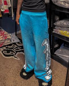 Herentrui met elastische tailleband, strass steentjes, joggingbroek, sun faded French Terry katoen, wijde sweatpants - Product Image 3